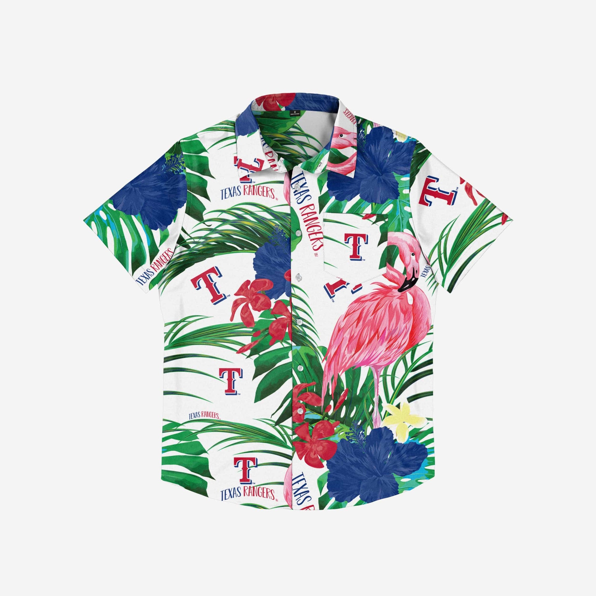 Texas Rangers MLB Custom Name Button Up Hawaiian Shirt For Mens Womens - T- shirts Low Price