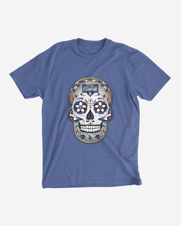 FOCO Los Angeles Dodgers 2020 World Series Champions Day of The Dead T-Shirt, Mens Size: S