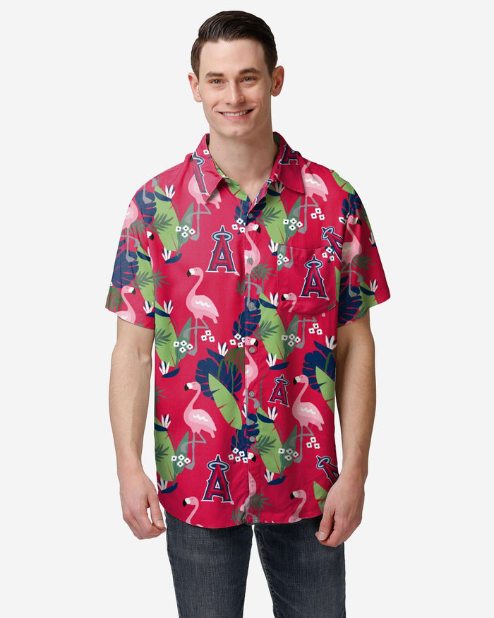 Los Angeles Angels Floral Button Up Shirt FOCO S - FOCO.com