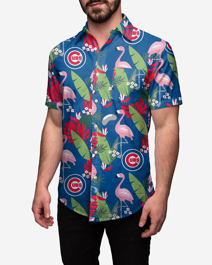 FOCO Texas Rangers Flamingo Button Up Shirt, Mens Size: M