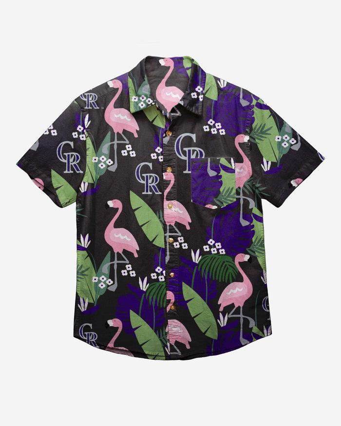 FOCO Colorado Rockies Flamingo Button Up Shirt, Mens Size: M