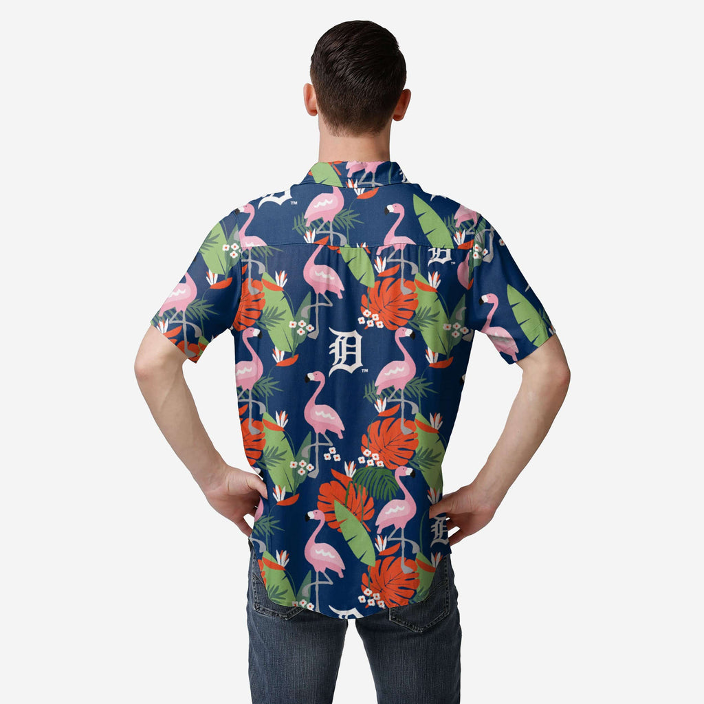 Detroit Tigers Floral Button Up Shirt FOCO