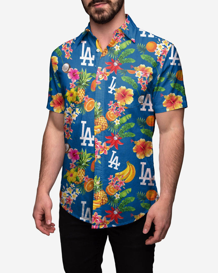 Texas Rangers MLB Mens Floral Button Up Shirt