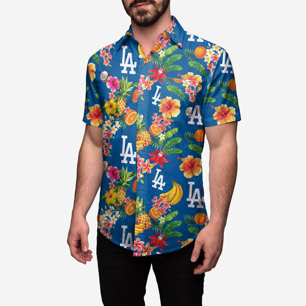 Los Angeles Dodgers 2020 World Series Champions Floral Button Up Shirt FOCO