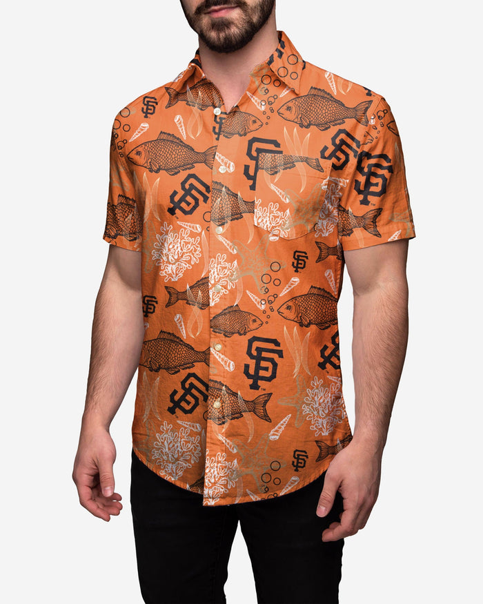 FOCO San Francisco Giants MLB Mens Floral Button Up Shirt
