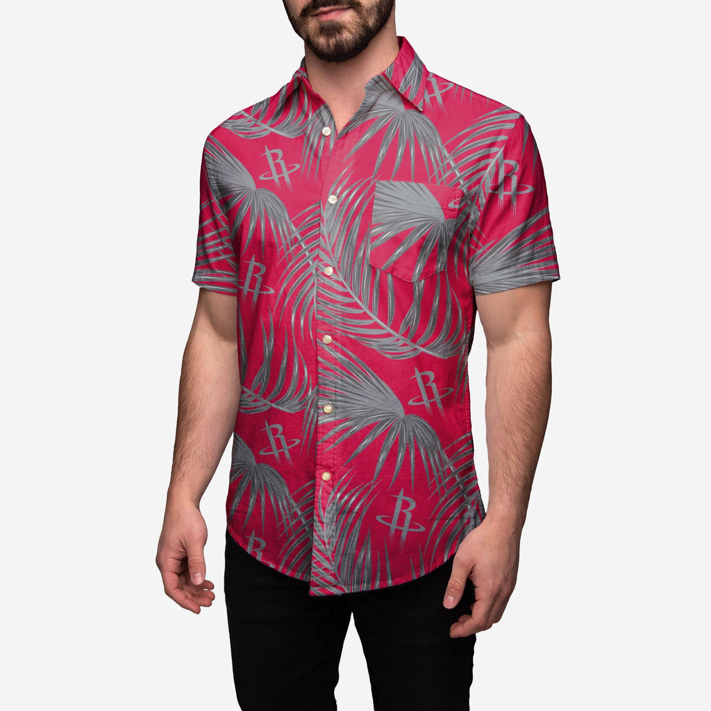 Houston Rockets Hawaiian Button Up Shirt FOCO S - FOCO.com