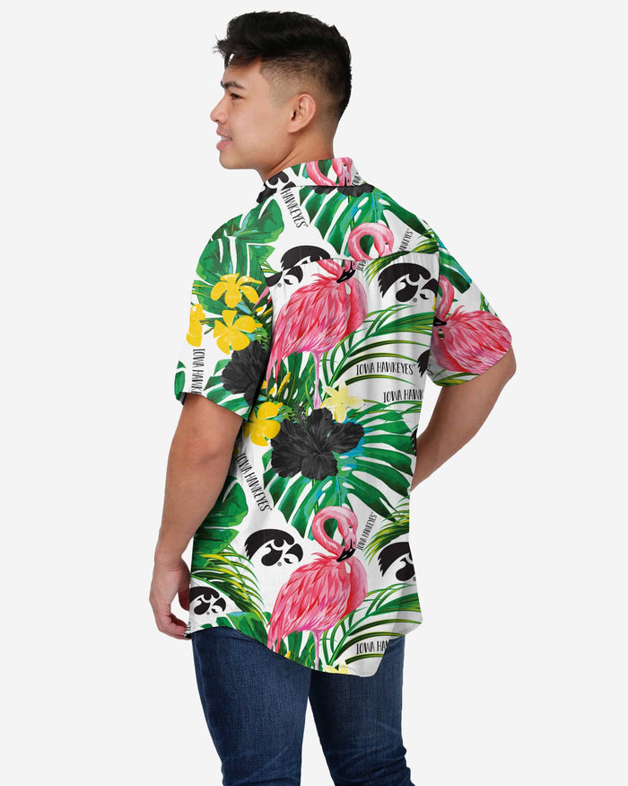 Iowa Hawkeyes Flamingo Button Up Shirt FOCO - FOCO.com