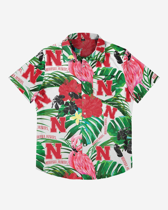 FOCO Boston Red Sox Flamingo Button Up Shirt, Mens Size: S