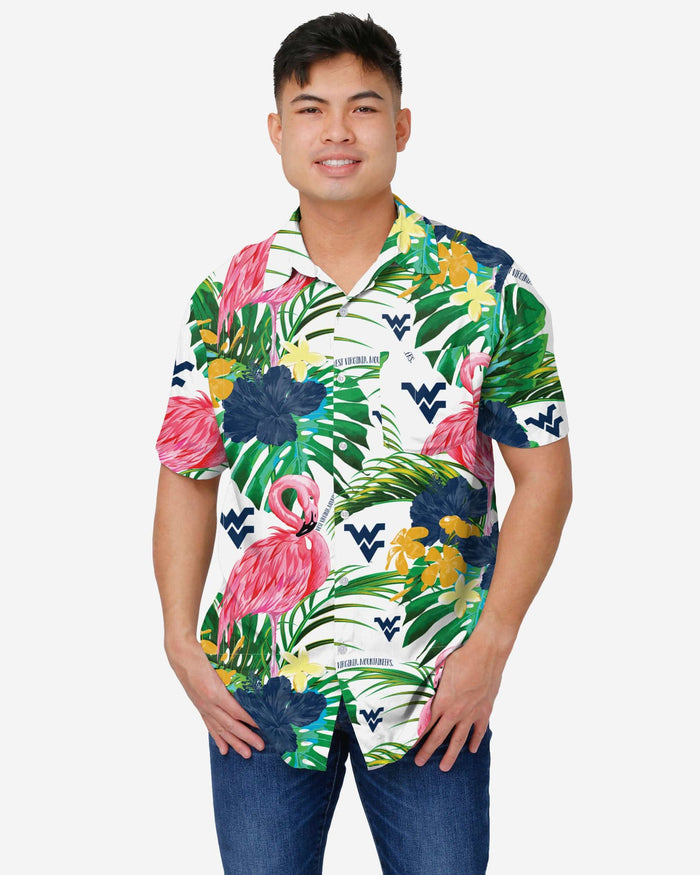 West Virginia Mountaineers Flamingo Button Up Shirt FOCO S - FOCO.com