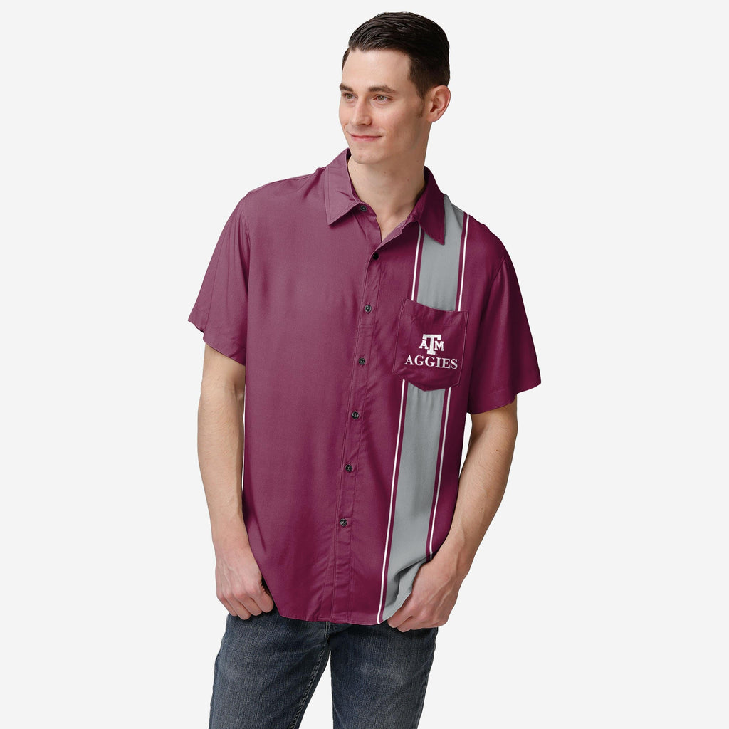 Texas A&M Aggies Bowling Stripe Button Up Shirt FOCO S - FOCO.com