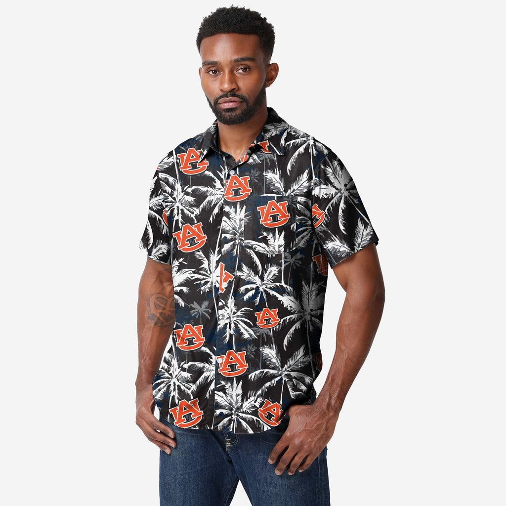 Auburn Tigers Black Floral Button Up Shirt FOCO S - FOCO.com