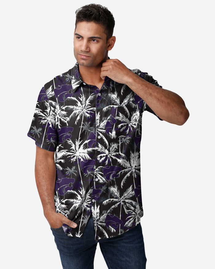 Kansas State Wildcats Black Floral Button Up Shirt FOCO S - FOCO.com