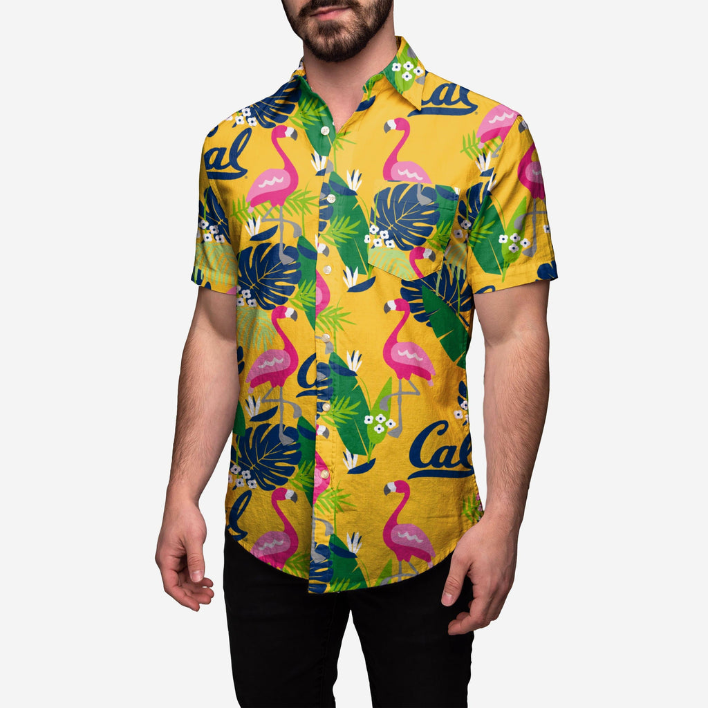 California Bears Floral Button Up Shirt FOCO S - FOCO.com