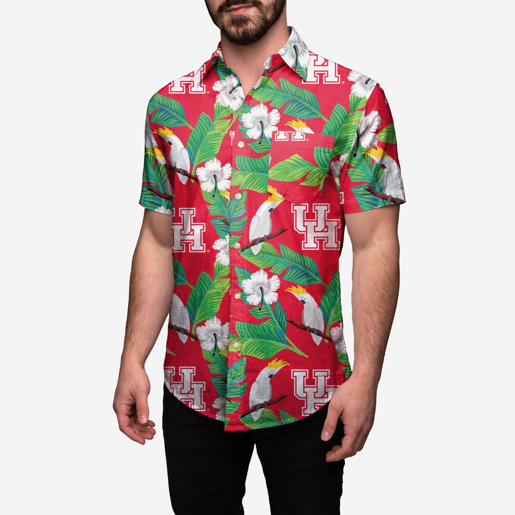 Houston Cougars Floral Button Up Shirt FOCO S - FOCO.com