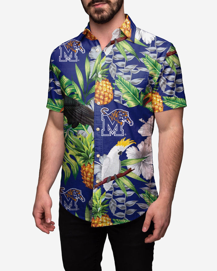Memphis Tigers Floral Button Up Shirt FOCO