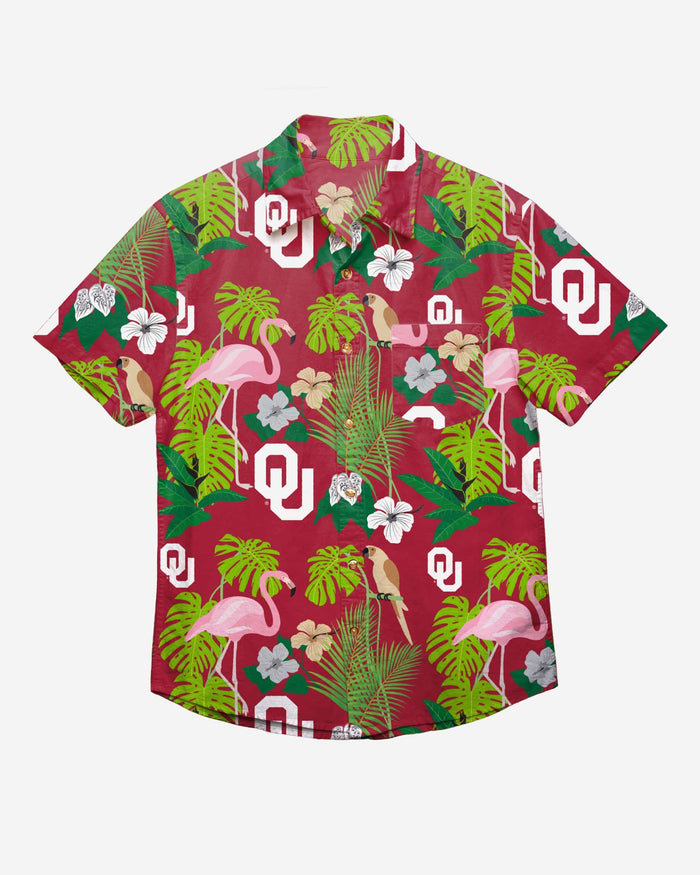 Oklahoma Sooners Floral Button Up Shirt FOCO