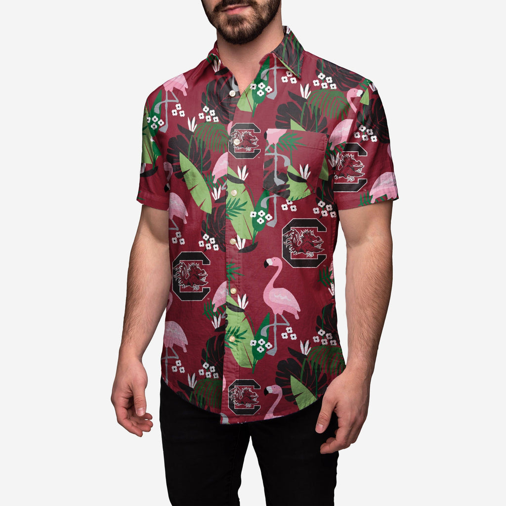 South Carolina Gamecocks Floral Button Up Shirt FOCO S - FOCO.com