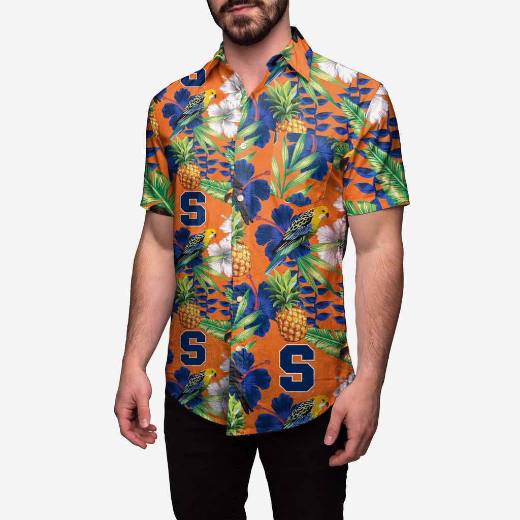 Syracuse Orange Floral Button Up Shirt FOCO S - FOCO.com