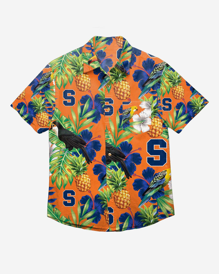 Syracuse Orange Floral Button Up Shirt FOCO