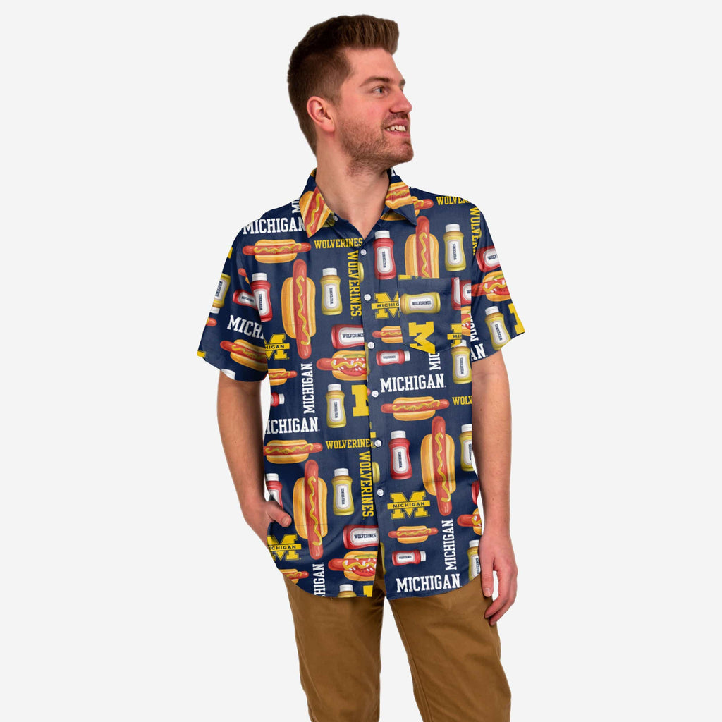 Michigan Wolverines Grill Pro Button Up Shirt FOCO