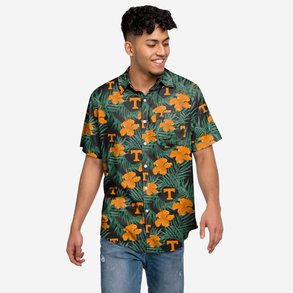 Tennessee Volunteers Hibiscus Button Up Shirt FOCO S - FOCO.com