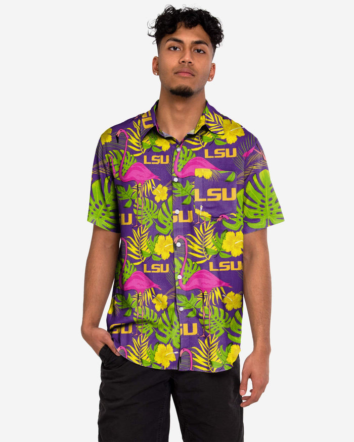 LSU Tigers Highlights Button Up Shirt FOCO S - FOCO.com