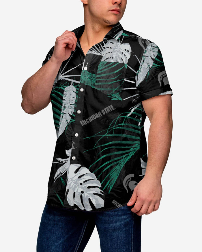 Michigan State Spartans Neon Palm Button Up Shirt FOCO