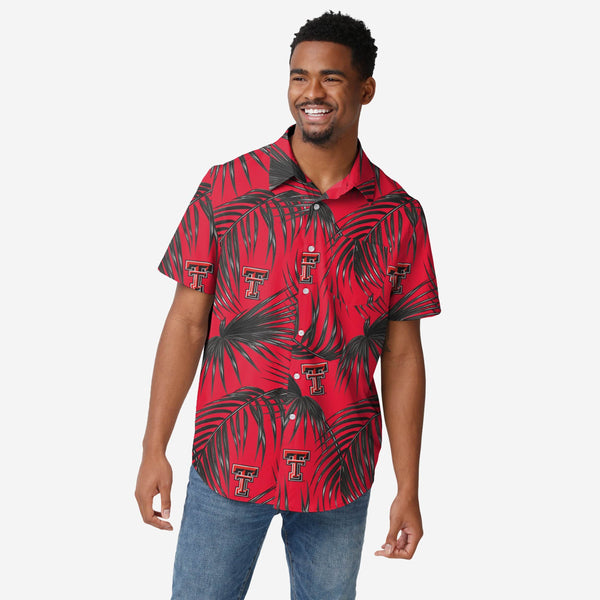 FOCO Texas Tech Thematic Stadium Hawaiian Button Down Shirt, Size: 2X, Sold by Red Raider Outfitters