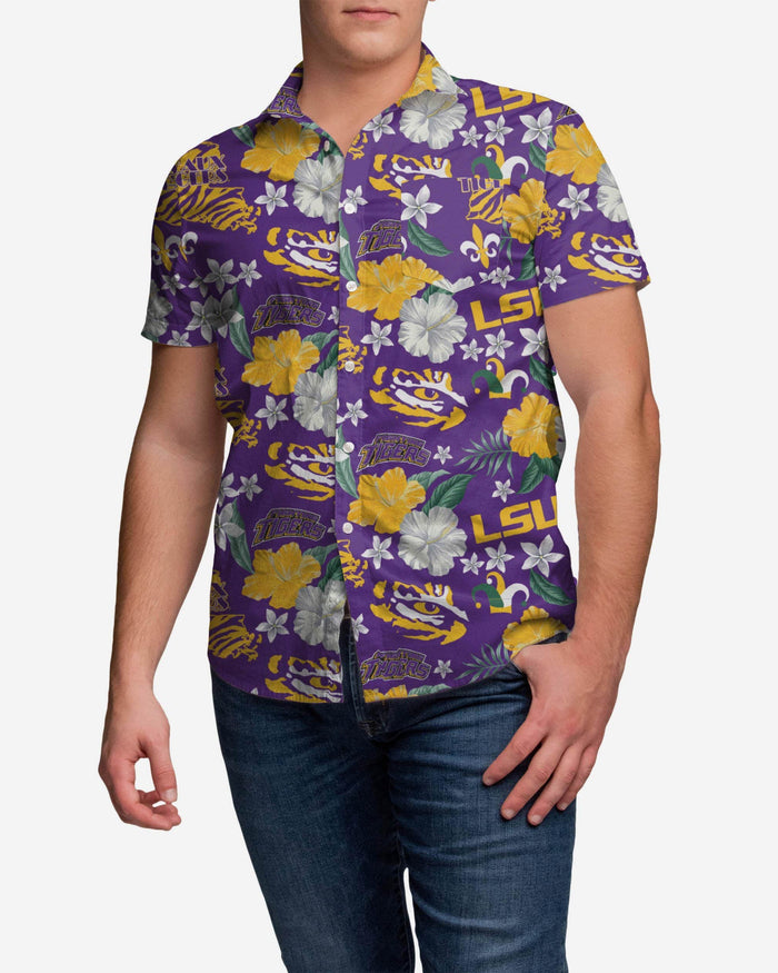 LSU Tigers City Style Button Up Shirt FOCO S - FOCO.com