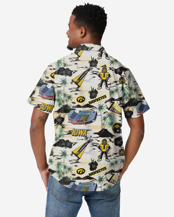 Iowa Hawkeyes Thematic Stadium Print Button Up Shirt FOCO - FOCO.com