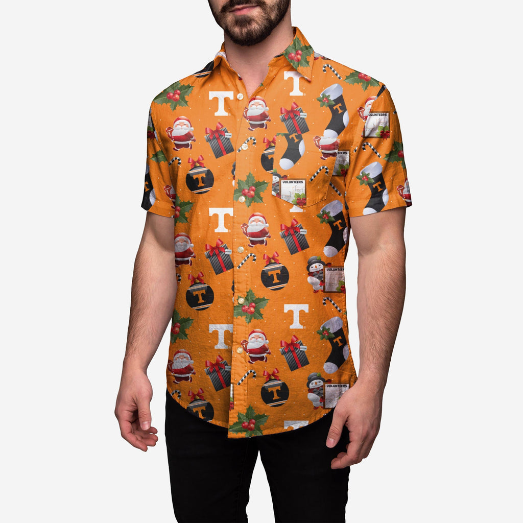 Tennessee Volunteers Christmas Explosion Button Up Shirt FOCO S - FOCO.com