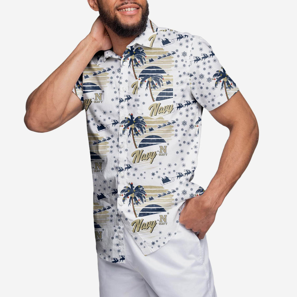 Navy Midshipmen Winter Tropical Button Up Shirt FOCO S - FOCO.com