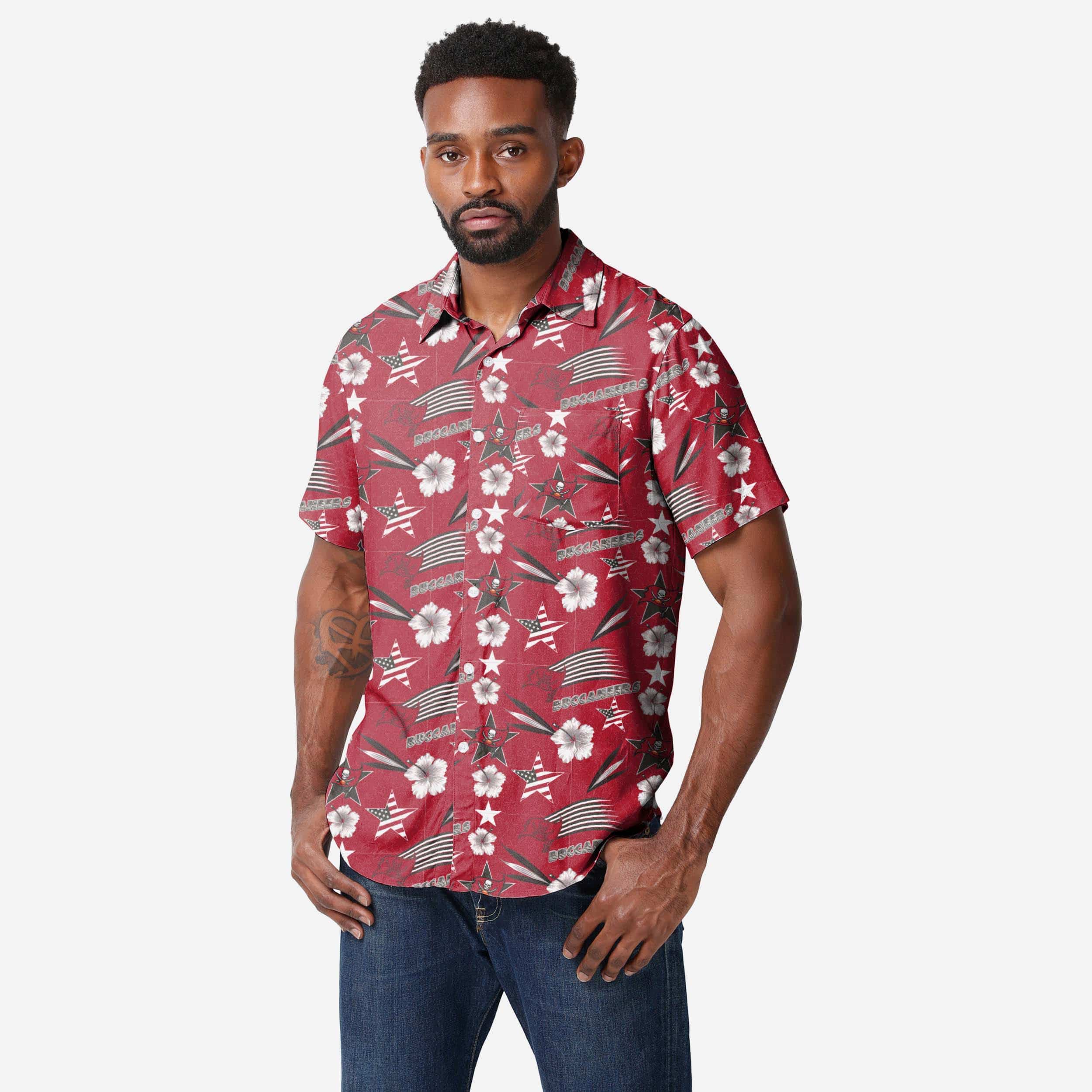 buccaneers button down shirt