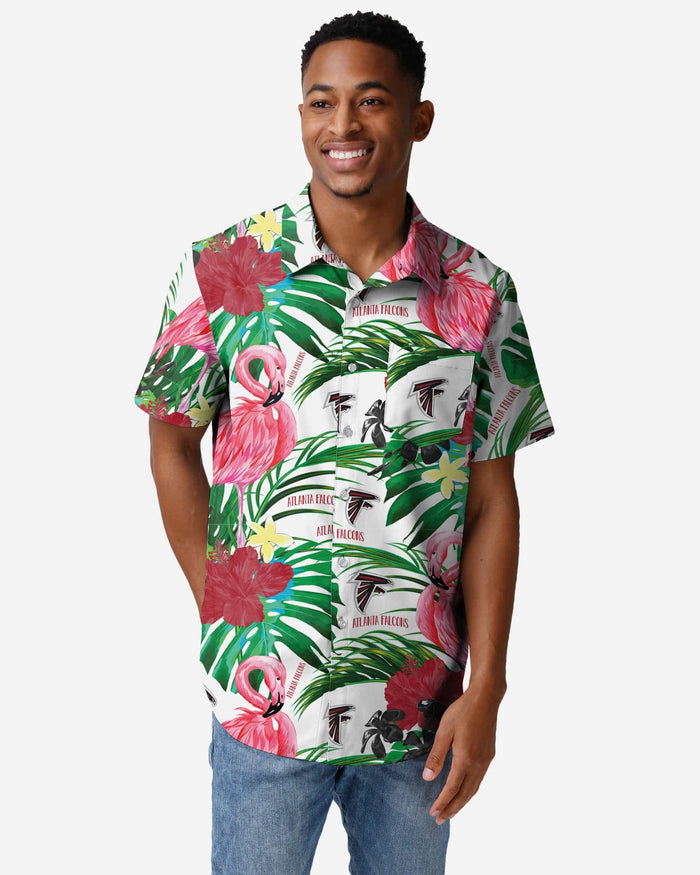 Atlanta Falcons Flamingo Button Up Shirt FOCO S - FOCO.com