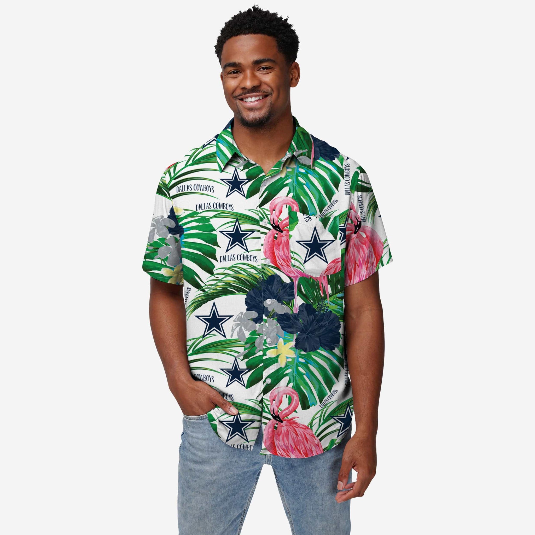 FOCO Seattle Mariners Flamingo Button Up Shirt, Mens Size: 2XL