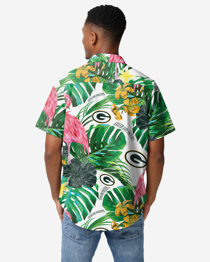 Green Bay Packers Flamingo Button Up Shirt FOCO - FOCO.com