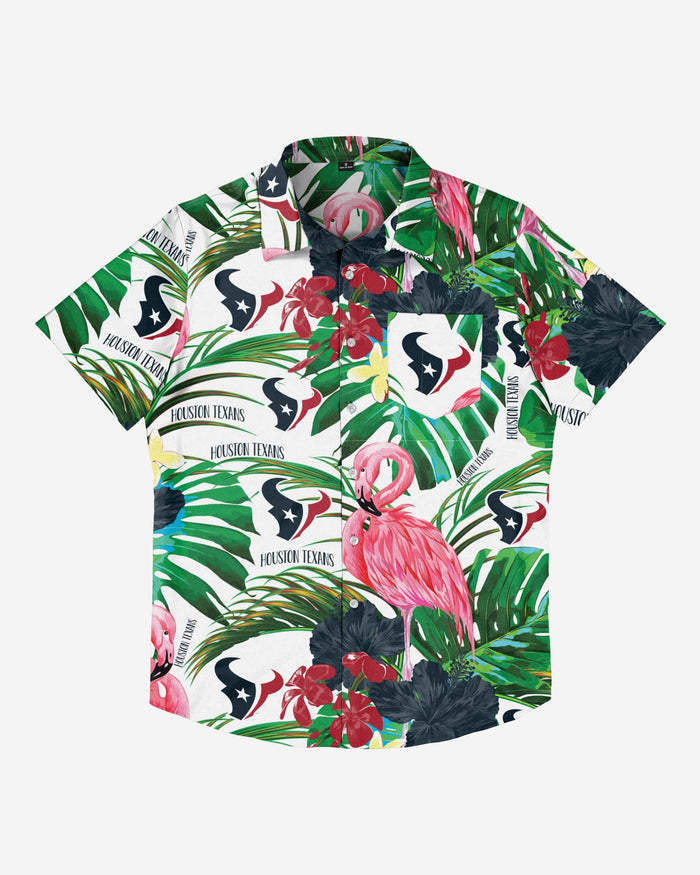 Houston Texans Flamingo Button Up Shirt FOCO - FOCO.com