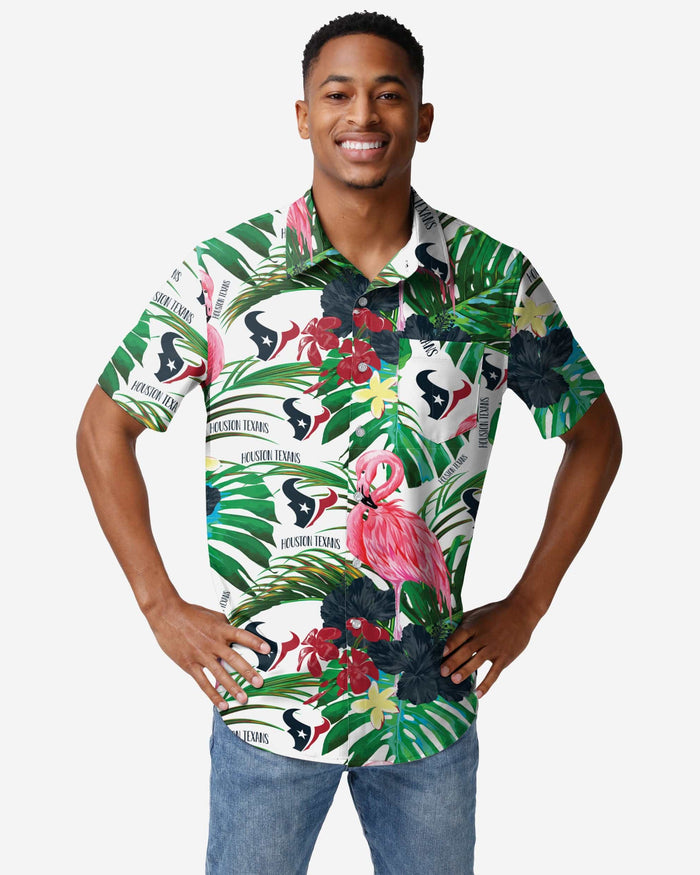 Houston Texans Flamingo Button Up Shirt FOCO S - FOCO.com