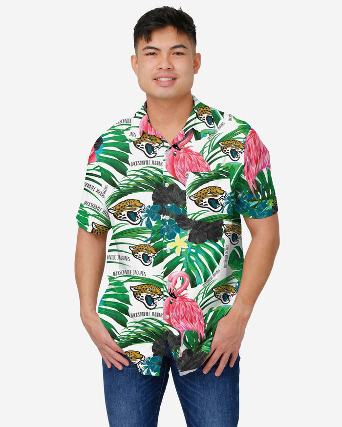 Jacksonville Jaguars Flamingo Button Up Shirt FOCO S - FOCO.com