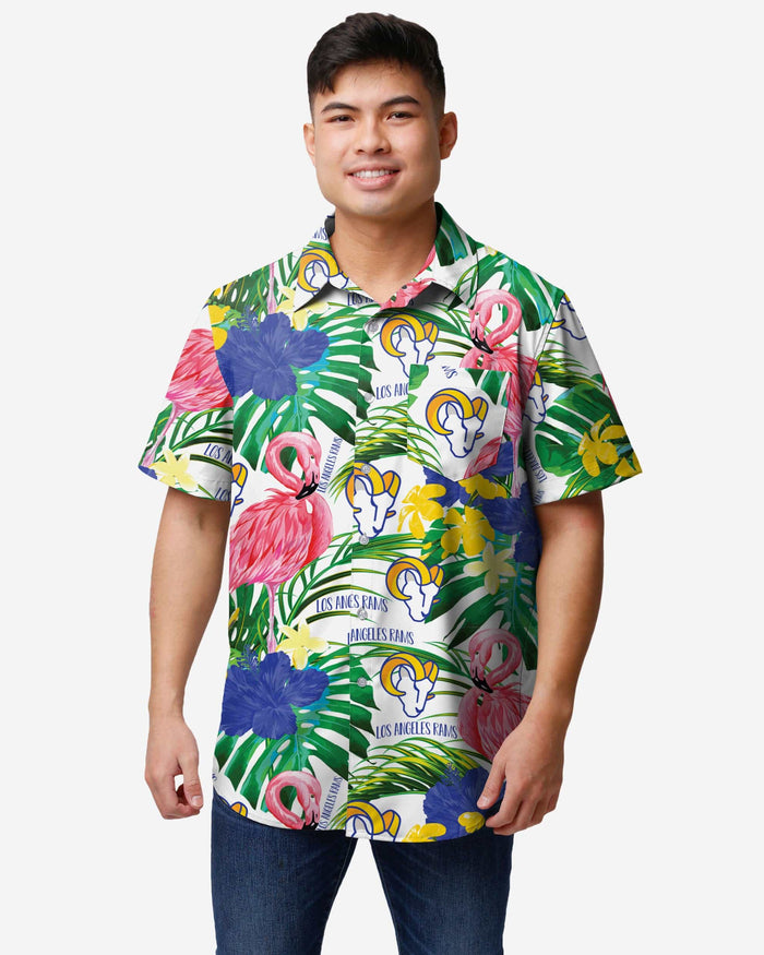 Los Angeles Rams Flamingo Button Up Shirt FOCO S - FOCO.com