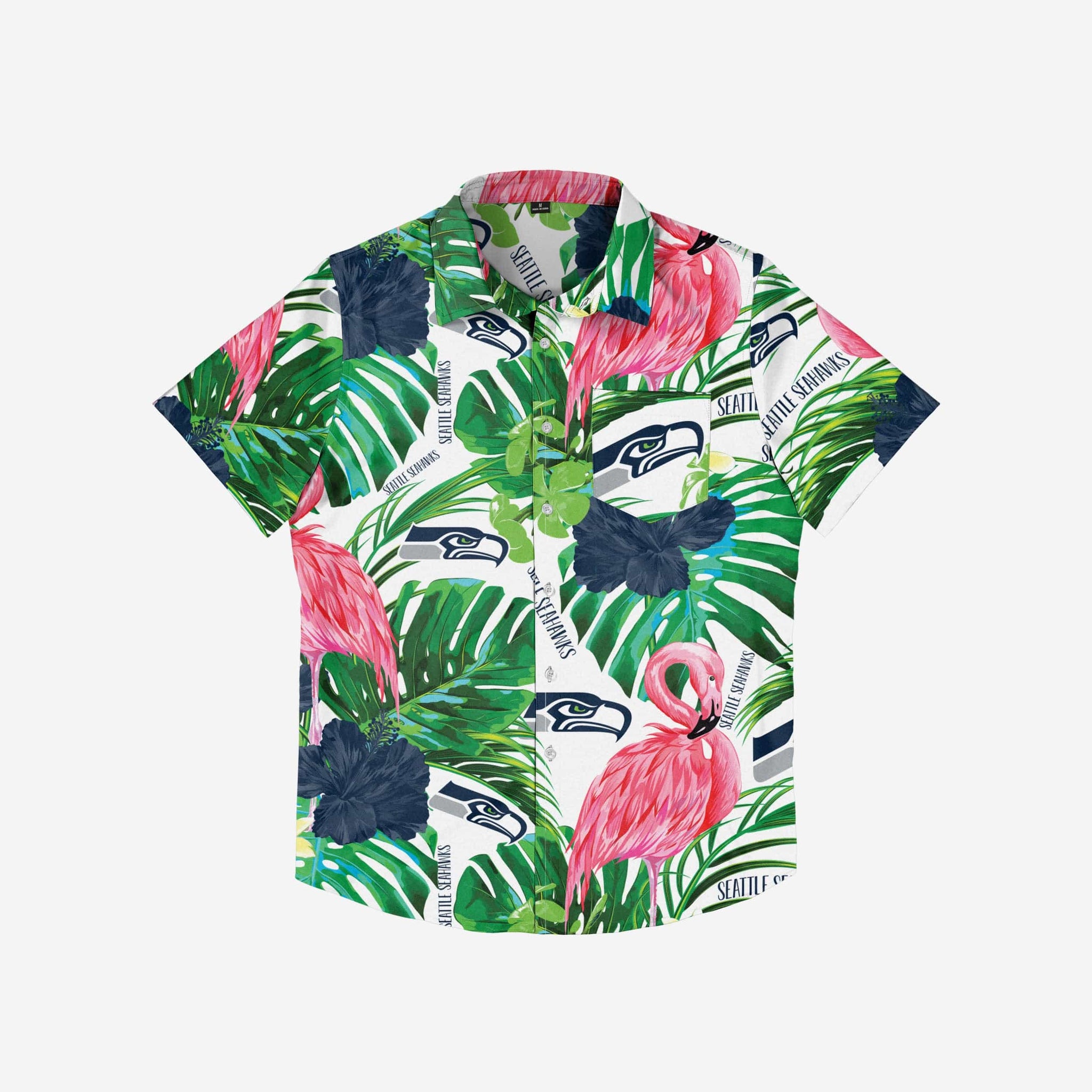 FOCO Seattle Mariners Flamingo Button Up Shirt, Mens Size: 2XL