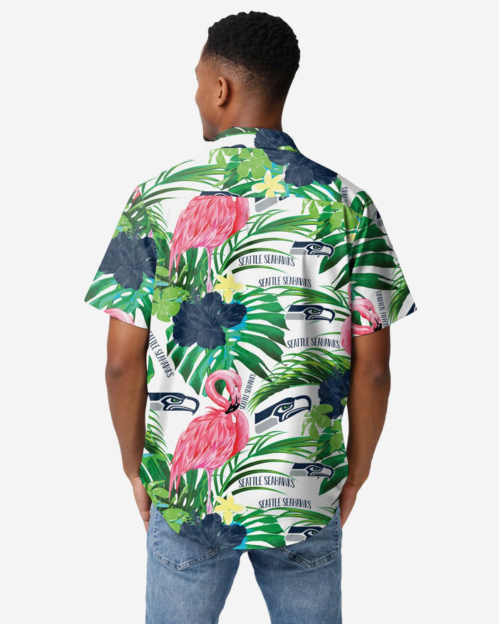 Seattle Seahawks Flamingo Button Up Shirt FOCO - FOCO.com