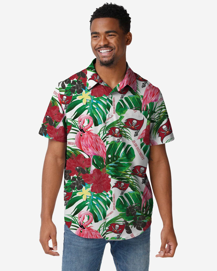 Tampa Bay Buccaneers Flamingo Button Up Shirt FOCO S - FOCO.com