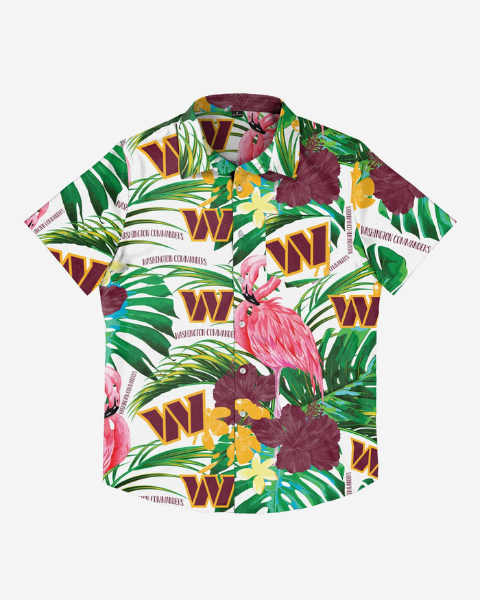 Washington Commanders Flamingo Button Up Shirt FOCO - FOCO.com