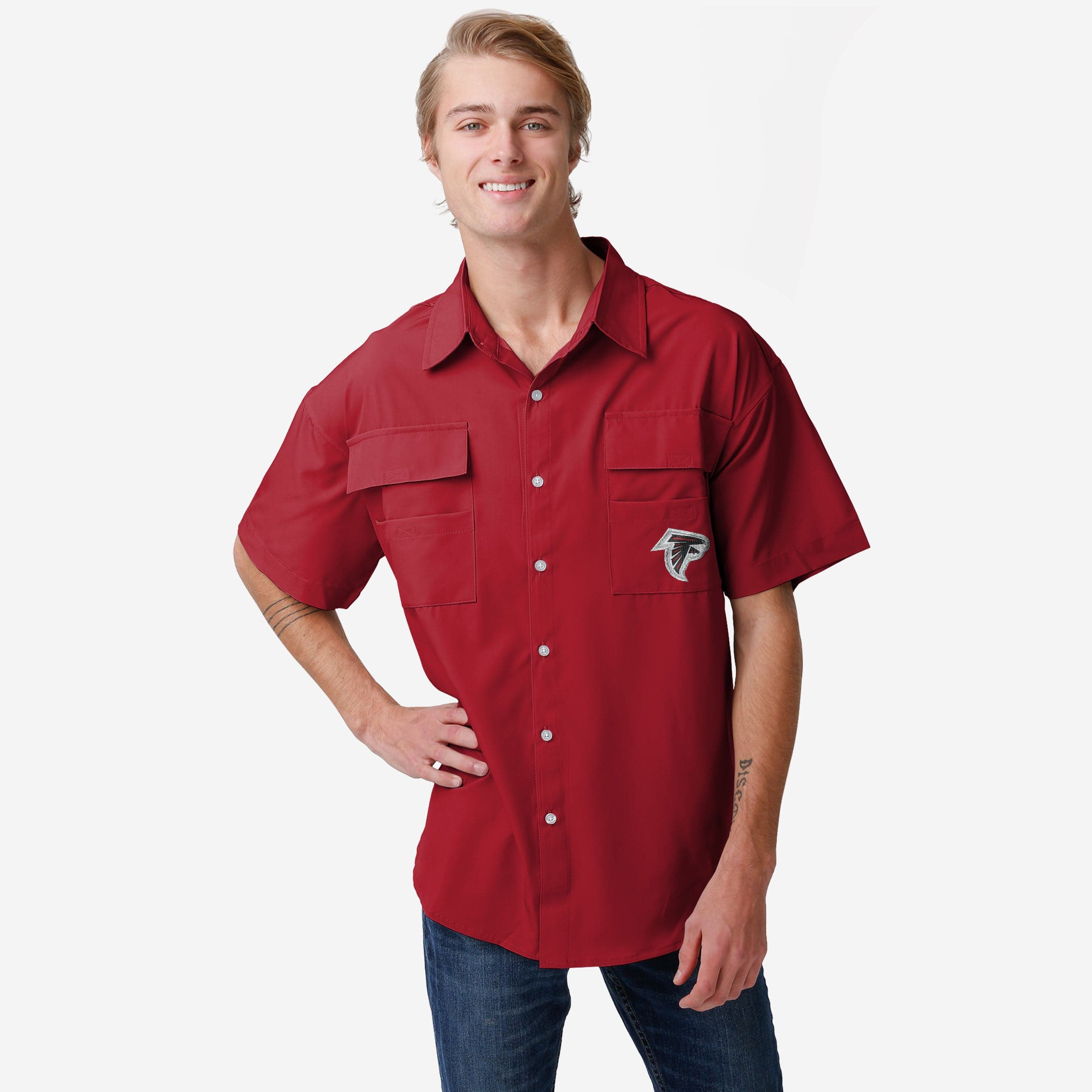 FOCO Atlanta Falcons NFL Mens Gone Fishing Shirt