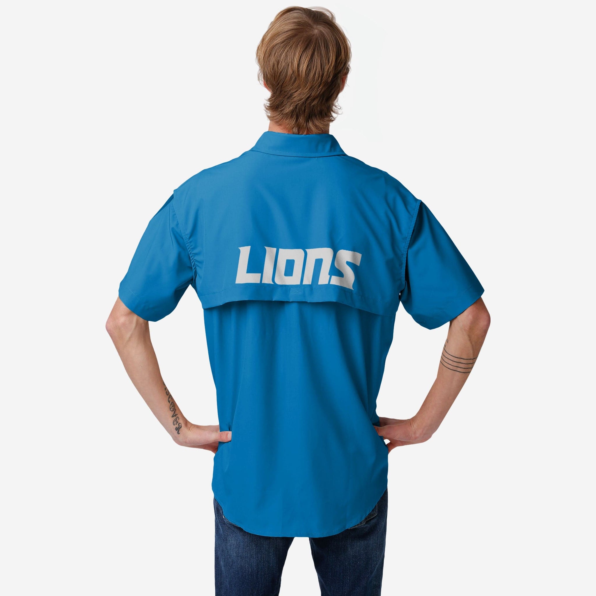  FOCO Detroit Lions NFL Mens Gone Fishing Shirt - L