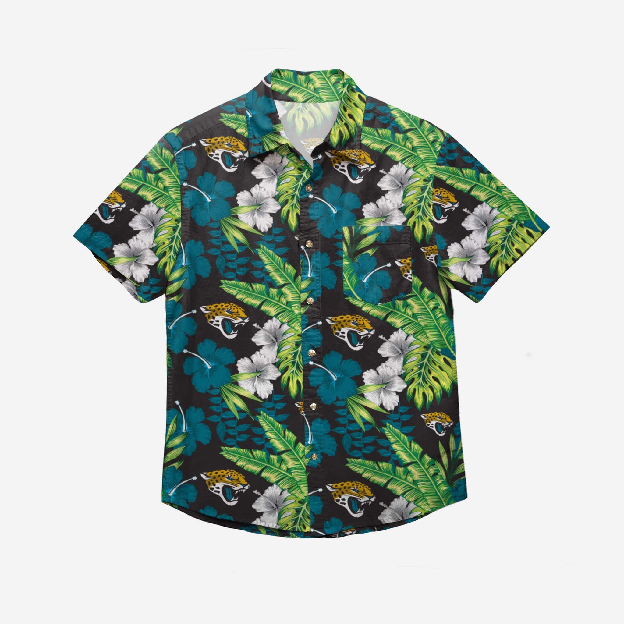 FOCO Jacksonville Jaguars NFL Mens Flamingo Button Up Shirt - Large