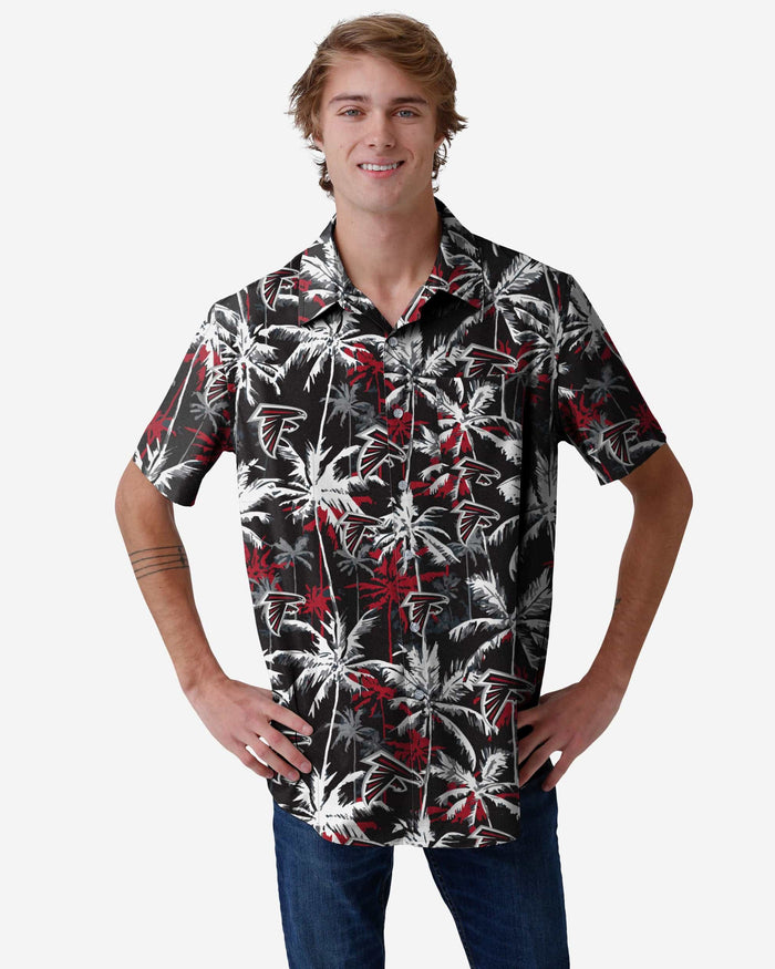 FOCO Atlanta Falcons NFL Mens Black Floral Button Up Shirt