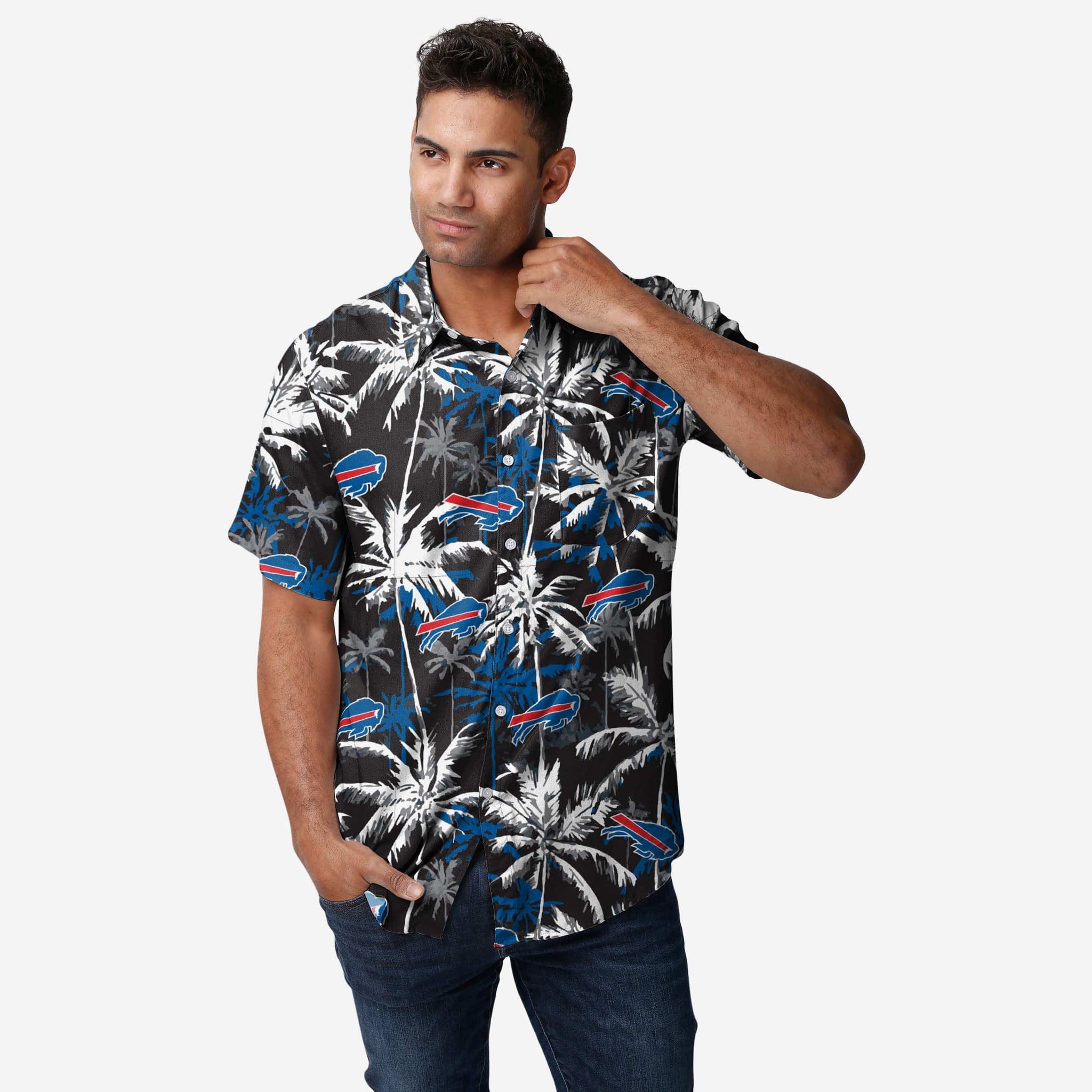 Men's FOCO Cream Buffalo Bills Paradise Floral Button-Up Shirt