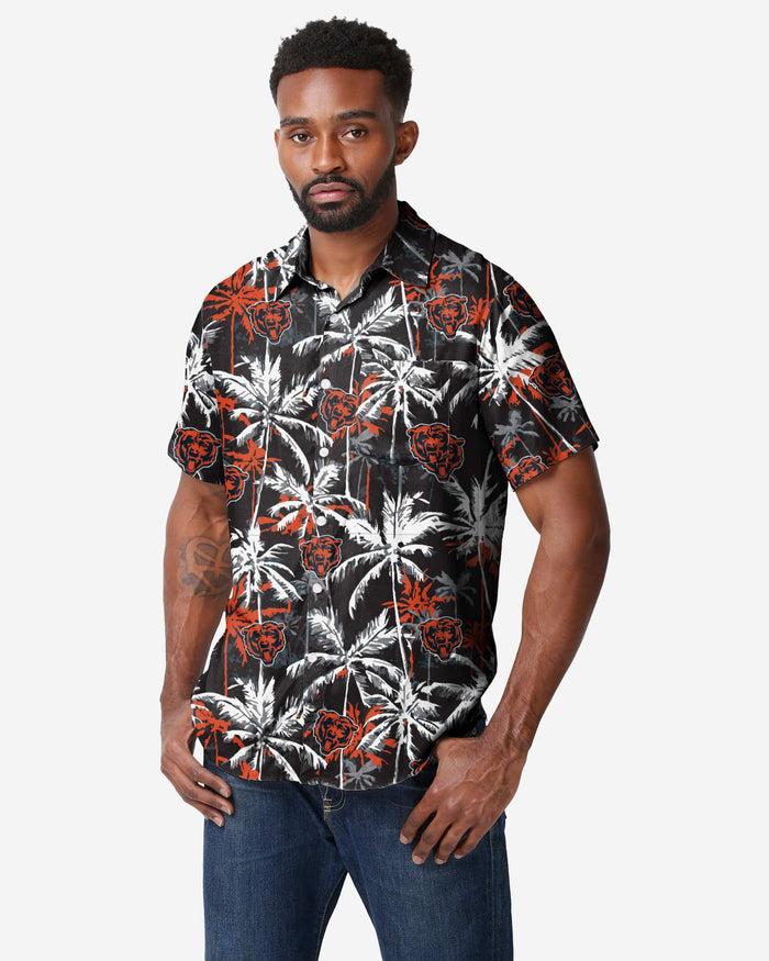 Chicago Bears Black Floral Button Up Shirt FOCO S - FOCO.com